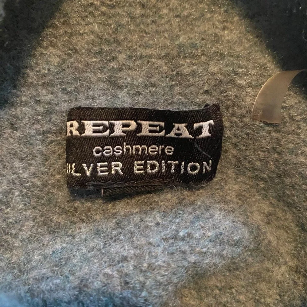Repeat Silver Edition Women's 100% Cashmere Stand Collar Ribbed Sweater sz‎ M
